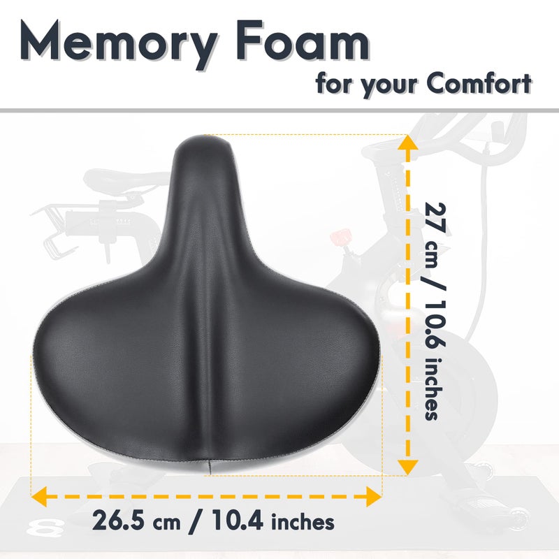 Venzo Bicycle Saddle Wide Seat - Size 10.6â€ x 10.4â€- Compatible with Indoor Stationary Exercise Bikes Indoor, Beach Cruiser - Comfort for Men & Women - Big Large Cushioned Soft Comfortable Padded - Image 2
